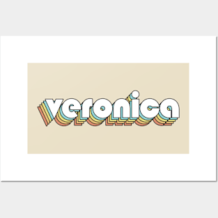 Veronica - Retro Rainbow Typography Faded Style Posters and Art